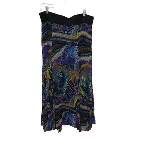 Lm Studio Maxi Skirt  Size 16 Multi Color Polyester